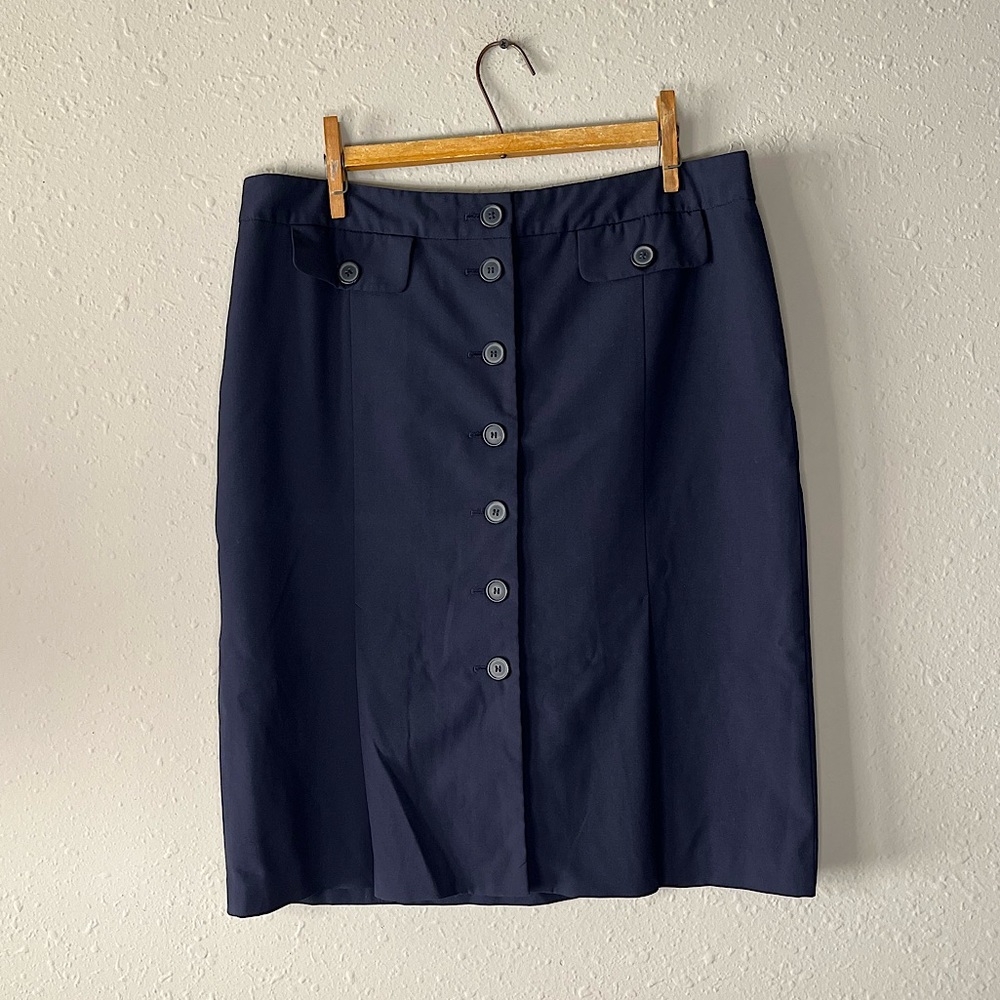 Loft Button Straight Skirt